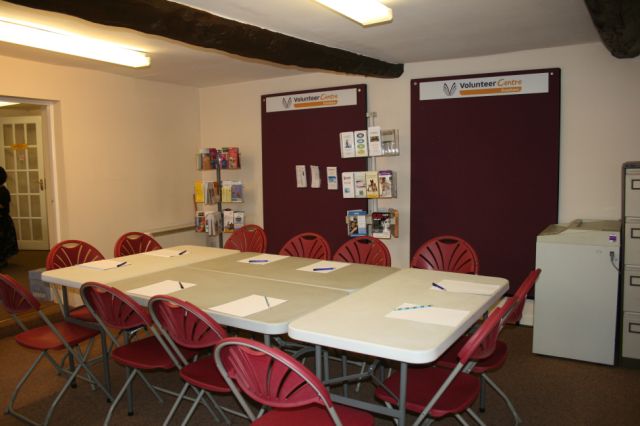 View of the office including board style layout, leaflet stands and notice boards